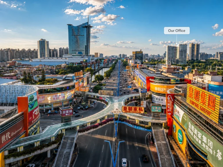 E-Reaching office location near Foshan Lecong furniture market