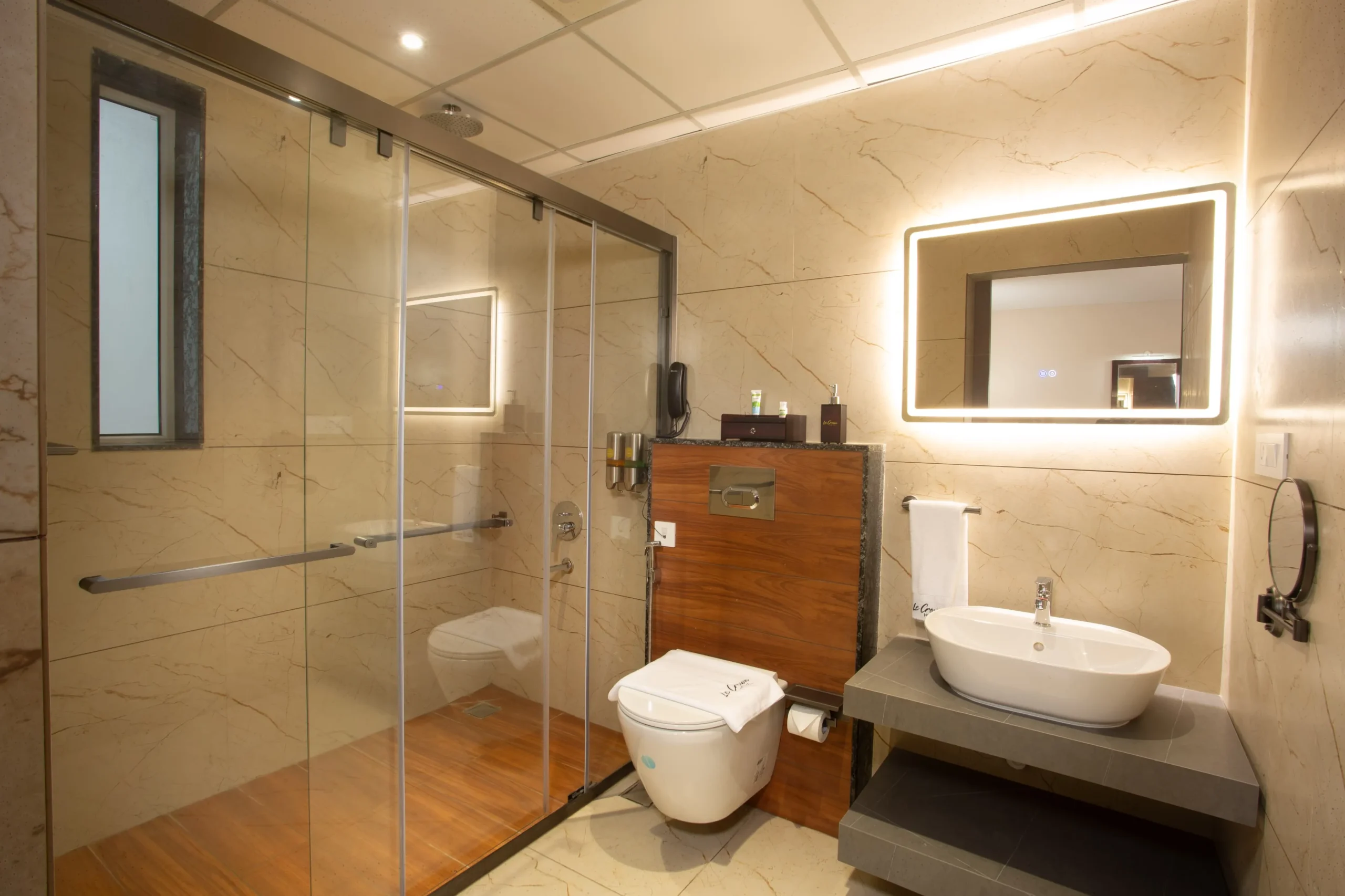 Hotel bathroom sanitary fixtures and mirror sourcing